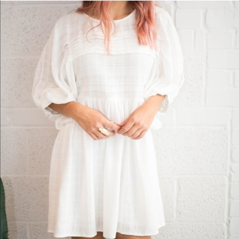 Free the Roses batwing white boho dress - Picture 1 of 6